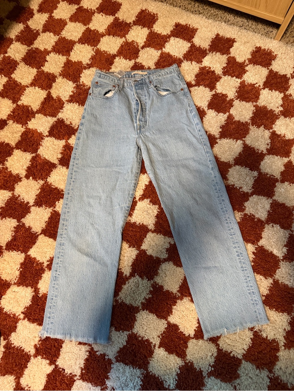Light Blue Ribcage Straight Ankle Jeans Size 30